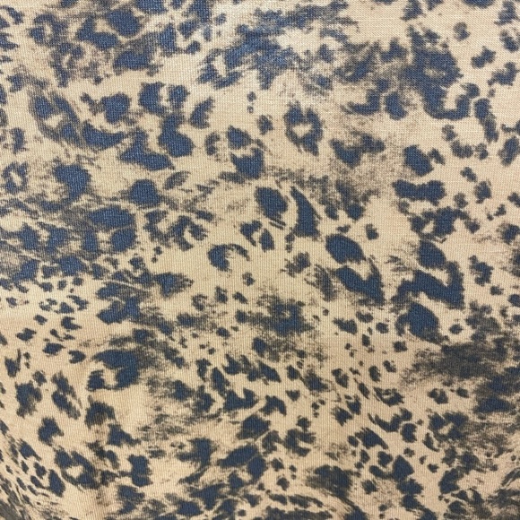 New Nine West Soft Spun Cheetah Print Tan Short Sleeve T-shirt Medium - Picture 4 of 5